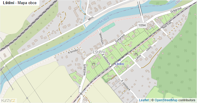 Lštění - mapa obce