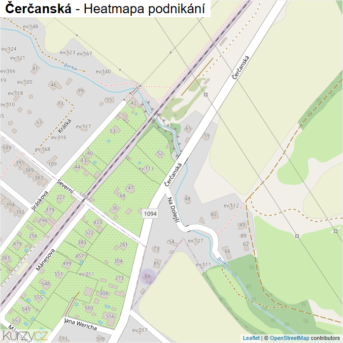 Mapa Čerčanská - Firmy v ulici.