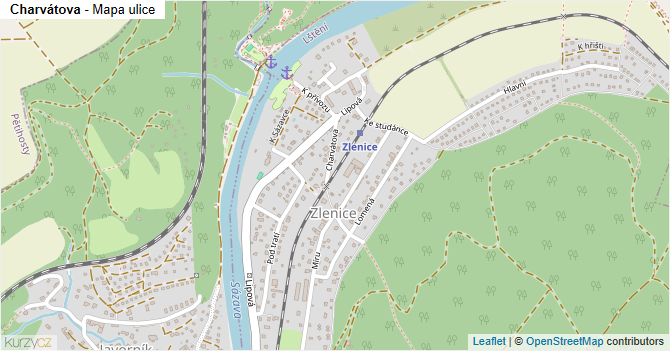 Charvátova - mapa ulice