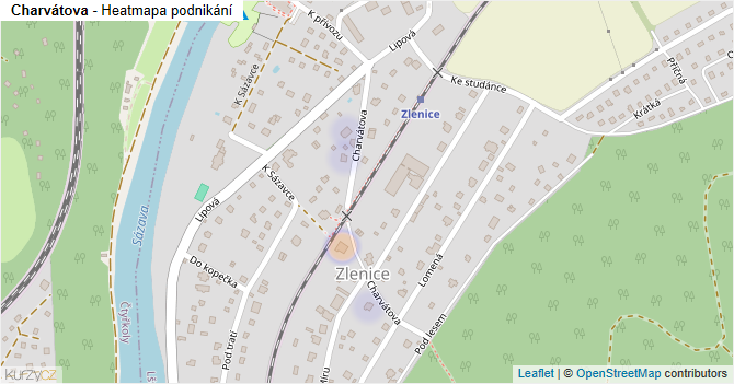 Charvátova - mapa podnikání