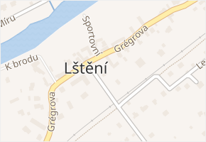 Grégrova v obci Lštění - mapa ulice