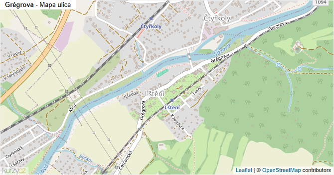 Grégrova - mapa ulice