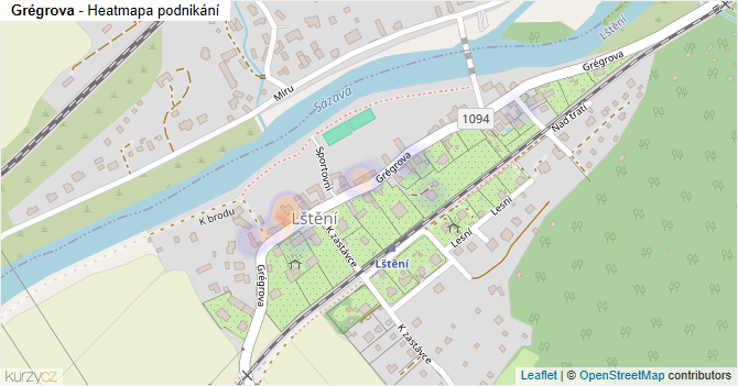 Grégrova - mapa podnikání
