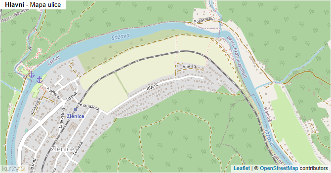 Hlavní - mapa ulice