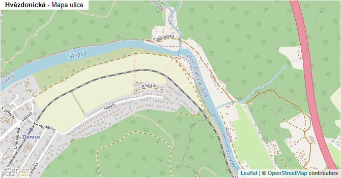 Hvězdonická - mapa ulice