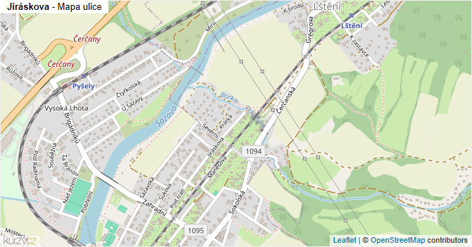 Jiráskova - mapa ulice