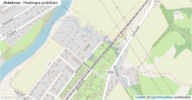 Jiráskova - mapa podnikání