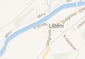 K brodu v obci Lštění - mapa ulice