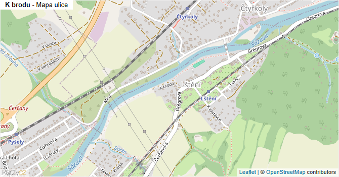 K brodu - mapa ulice