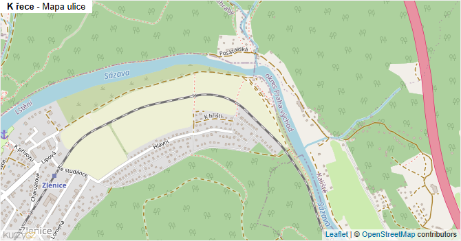 K řece - mapa ulice