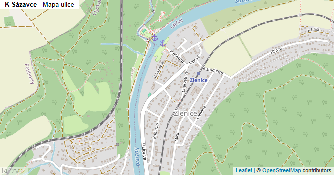 K Sázavce - mapa ulice