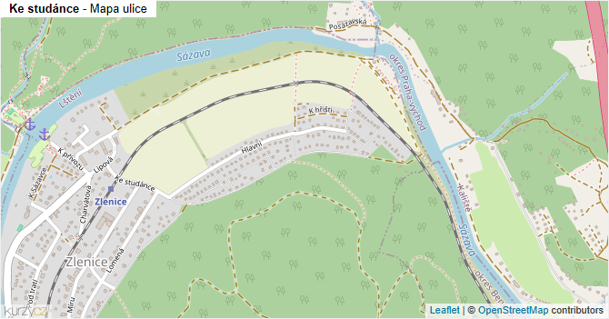 Ke studánce - mapa ulice