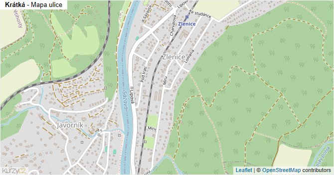 Krátká - mapa ulice