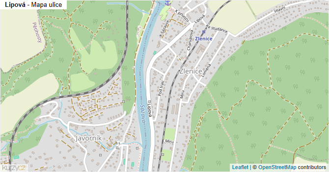 Lipová - mapa ulice