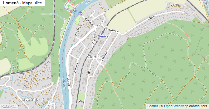Lomená - mapa ulice