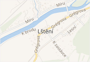 Lštění v obci Lštění - mapa části obce