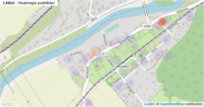 Lštění - mapa podnikání