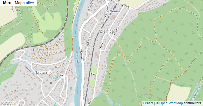 Míru - mapa ulice