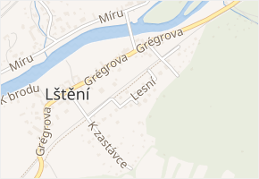 Nad tratí v obci Lštění - mapa ulice