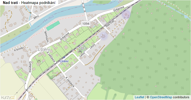 Nad tratí - mapa podnikání