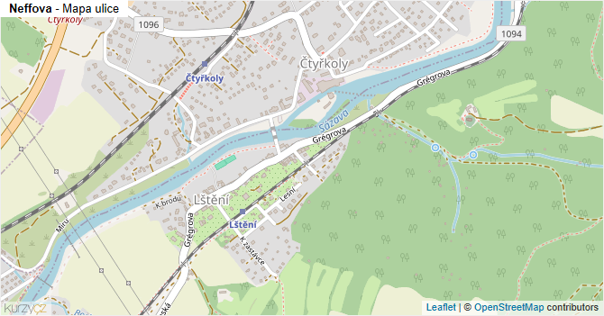 Neffova - mapa ulice