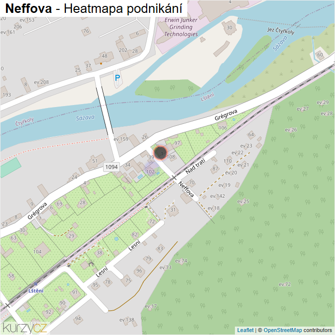 Mapa Neffova - Firmy v ulici.