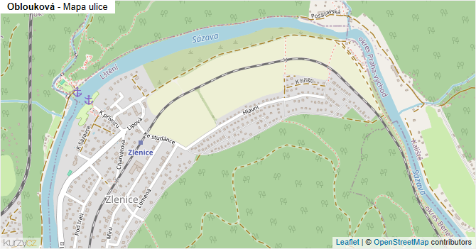 Oblouková - mapa ulice
