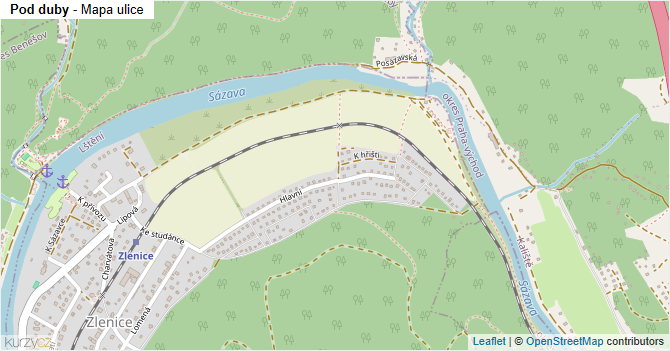 Pod duby - mapa ulice