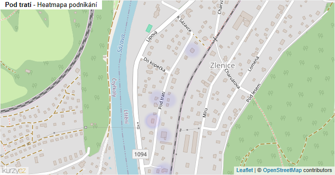 Pod tratí - mapa podnikání