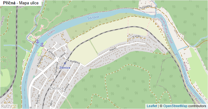 Příčná - mapa ulice