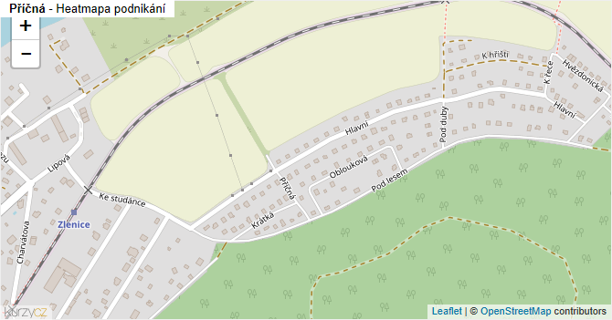 Příčná - mapa podnikání