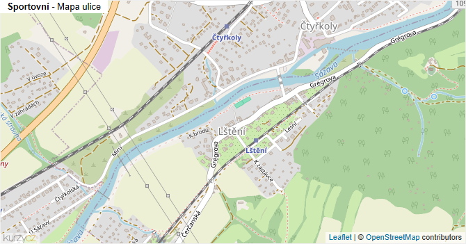 Sportovní - mapa ulice