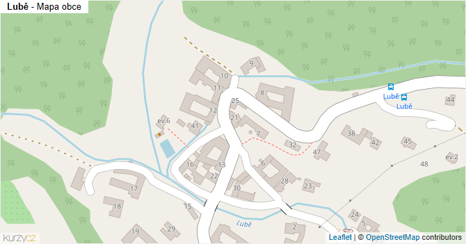 Lubě - mapa obce