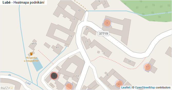 Lubě - mapa podnikání