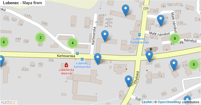 Lubenec - mapa firem