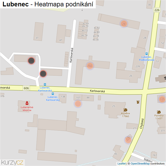 Mapa Lubenec - Firmy v obci.