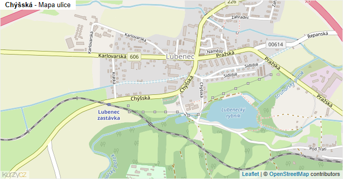 Chýšská - mapa ulice