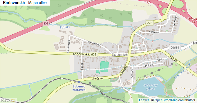 Karlovarská - mapa ulice