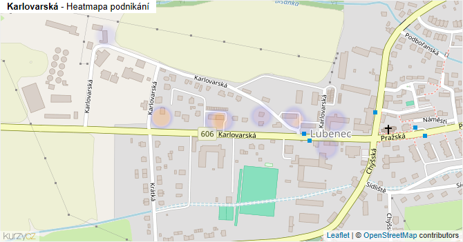 Karlovarská - mapa podnikání