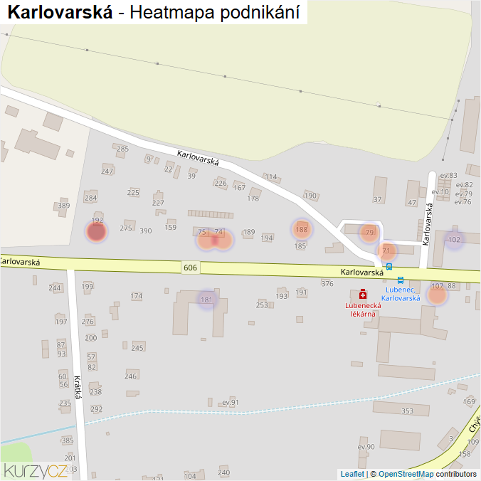 Mapa Karlovarská - Firmy v ulici.