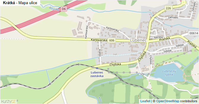 Krátká - mapa ulice