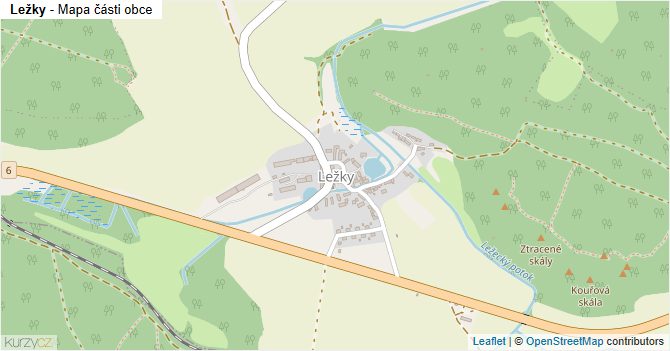 Ležky - mapa části obce
