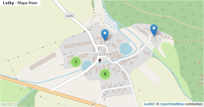 Ležky - mapa firem