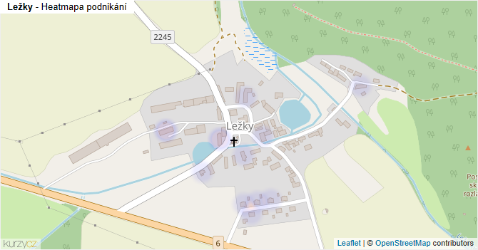 Ležky - mapa podnikání