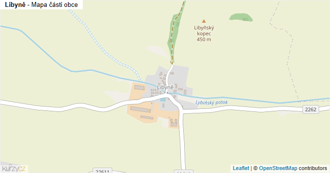 Libyně - mapa části obce