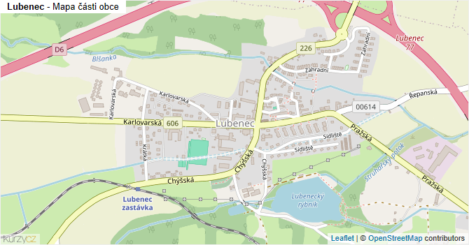 Lubenec - mapa části obce