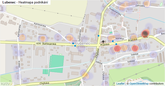 Lubenec - mapa podnikání