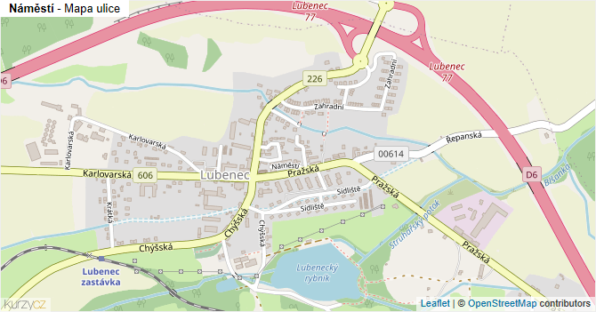 Náměstí - mapa ulice