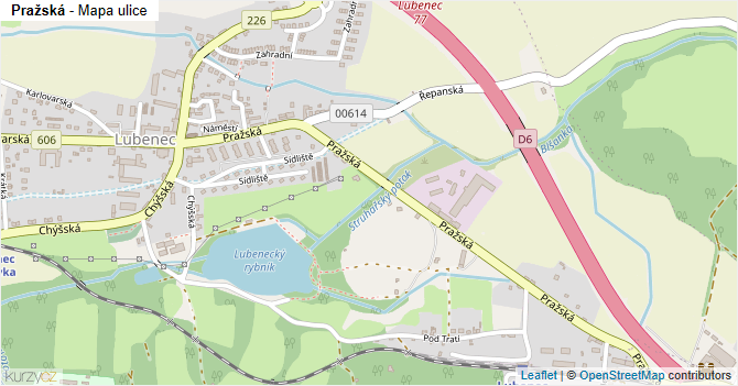 Pražská - mapa ulice