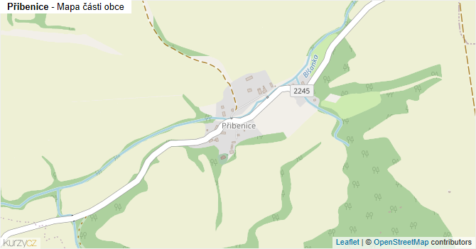 Přibenice - mapa části obce